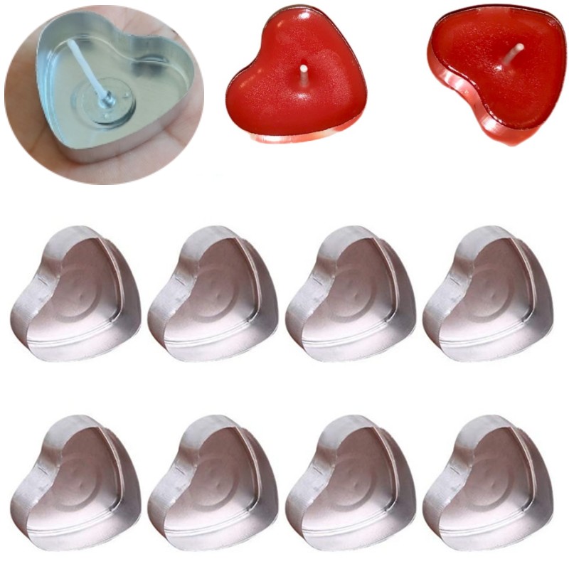 100 Sets Heart shaped Empty Al - огляд і ціна Candle Supplies Storage